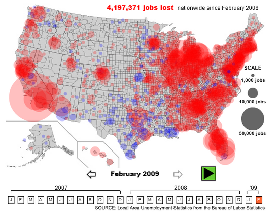 USA Arbeitslosigkeit Visualisierung